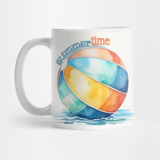 Summer Time Beach Ball in Watercolor Mug